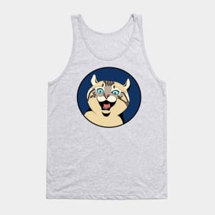 Gleeful Cat - Funny Animal Design Tank Top